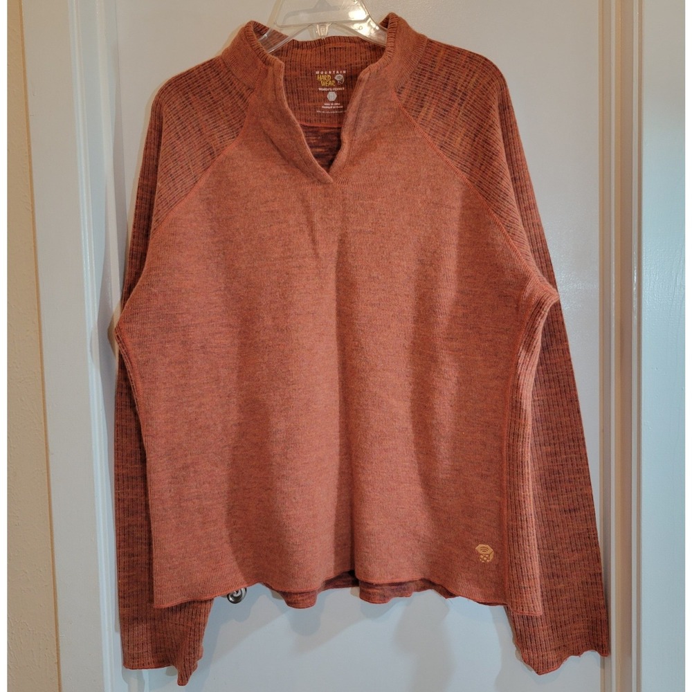 Mountain Hardwear Womens XL Burnt Orange Sweater Gorpcore Hiking Camping Fall